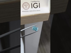 3.55ct 실험실에서 자란 다이아몬드 광택 절단 HPHT 고급 생생한 파란색 VS2 2EX N IGI