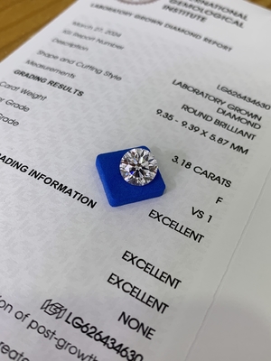주문 3.18CT F VS1 3EX CVD 합성 다이아몬드 페어 컷 IGI 인증서 LG626434630 online manufacture