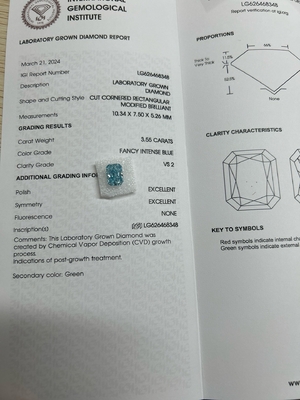 주문 3.55ct 고급 강렬한 파란색 실험실에서 자란 다이아몬드 OEM ODM online manufacture