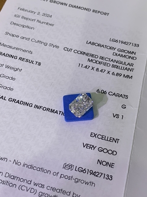 주문 6.06ct 화려한 강렬한 파란색 실험실에서 자란 다이아몬드 빛나는 화려한 절단 online manufacture