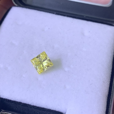 주문 1.37CT 고급 강 황색 VVS1 EX VG CVD 실험실 제조 다이아몬드 프린세스 컷 IGI 인증 online manufacture