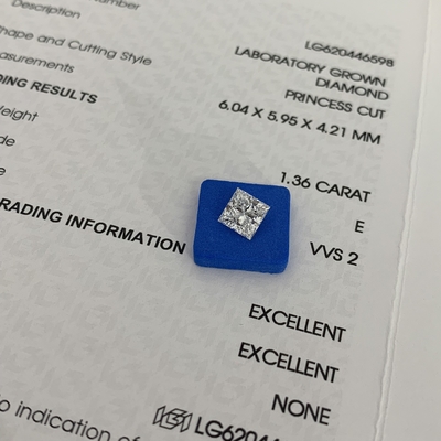 주문 1.36CT E VVS2 2EX CVD 공주 절단 실험실 자란 다이아몬드 IGI 인증 online manufacture