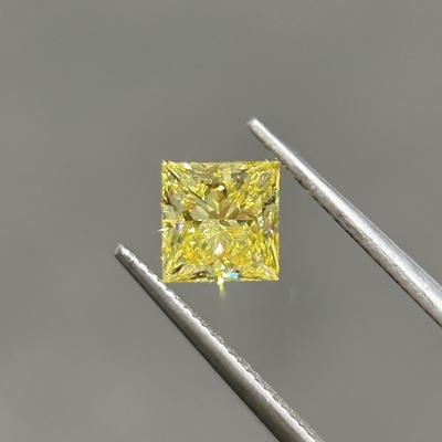 주문 1.06ct 실험실 다이아몬드 노란색 공주 컷 CVD 펑시 강렬한 노란색 VVS2 2EX N IGI online manufacture