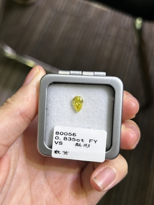 주문 0.83ct 실험실에서 만든 노란색 다이아몬드 페어 절단 CVD 고급 노란색 느슨한 대 다이아몬드 online manufacture