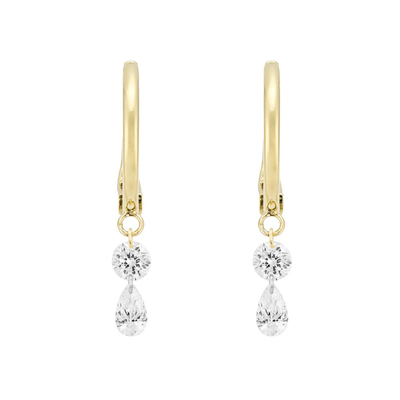 주문 0.38 카라트 실험실 제작 다이아몬드 허프 귀걸이 VVS 명성 HPHT Pear DEFGH online manufacture