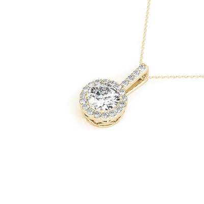 주문 18K 14K 10K 고금 청정성 CVD 둥근 절단 베젤 연구실 자란 다이아몬드 목걸이 online manufacture