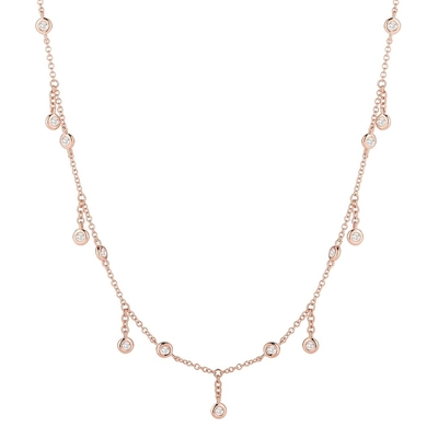 주문 18K 고금 둥근 절단 베젤 DEFGH 보석과 함께 실험실에서 자란 다이아몬드 목걸이 online manufacture