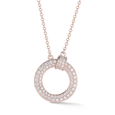 주문 18K 14K 10K 고금 선명성 CVD 둥근 절단 베젤 실험실 자란 다이아몬드 목걸이 online manufacture