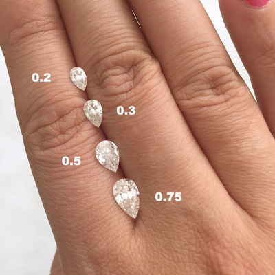 둥글게 절단된 실험실에서 자라는 느슨한 밀레 다이아몬드 HPHT 1.6x1.8-6.8x7.2mm 0.01 ~ 0.68ct 흰색 진주 모양