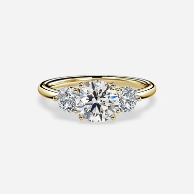 3 돌 실험실에서 자란 다이아몬드 반지 1 ~ 3ct 18K 14K 10K 9K PT